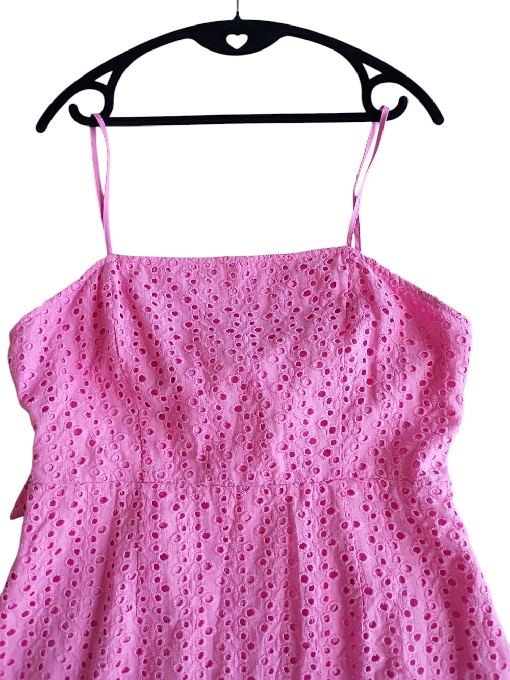 RSQ Pink Eyelet Spaghetti Strap Mini Dress SZ L NWT - Picture 4 of 5